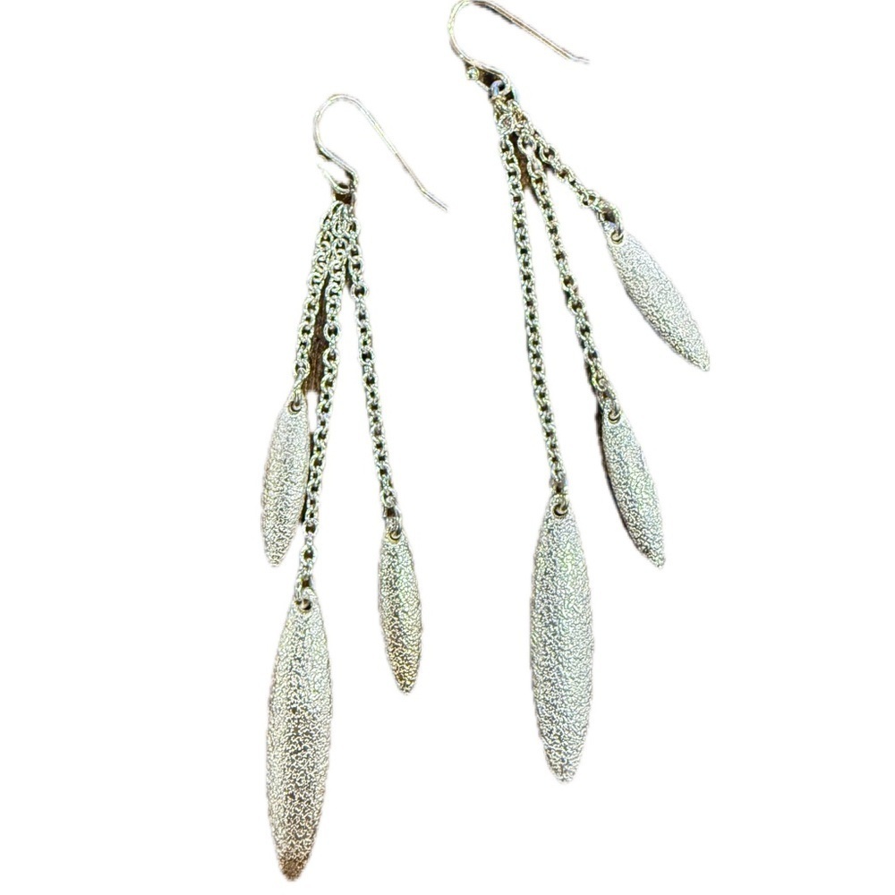 Textured Silver Dangle Earrings Shimmer and Sparkle!